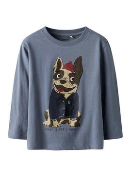 Camiseta Name It Rolf azul para menino.