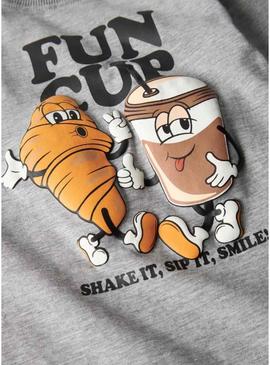 Camiseta Name It Rasmus cinza para menino