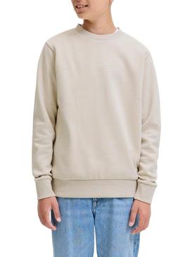 Moletom Jack and Jones Jin bege para crianças.