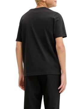 Camiseta Jack and Jones Bleecker preta para criança.