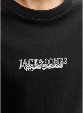 Camiseta Jack and Jones Bleecker preta para criança.