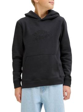 Moletom Jack and Jones Bleecker preto para criança.