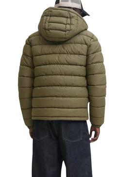 Jaqueta Jack and Jones Pont PU acolchoada verde para homem.