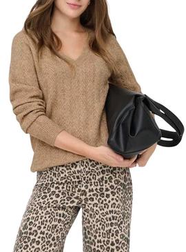 Camisola Only Hellen tostado para mulher.