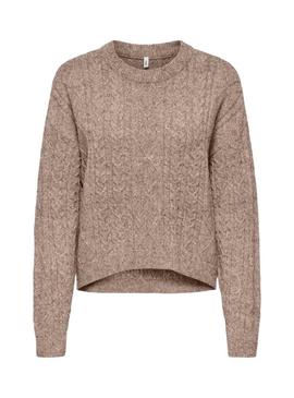 Jersey Only Katia trançado torrado para mulher