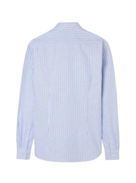 Camisa Silbon esporte oxford listrada azul e verde para homem