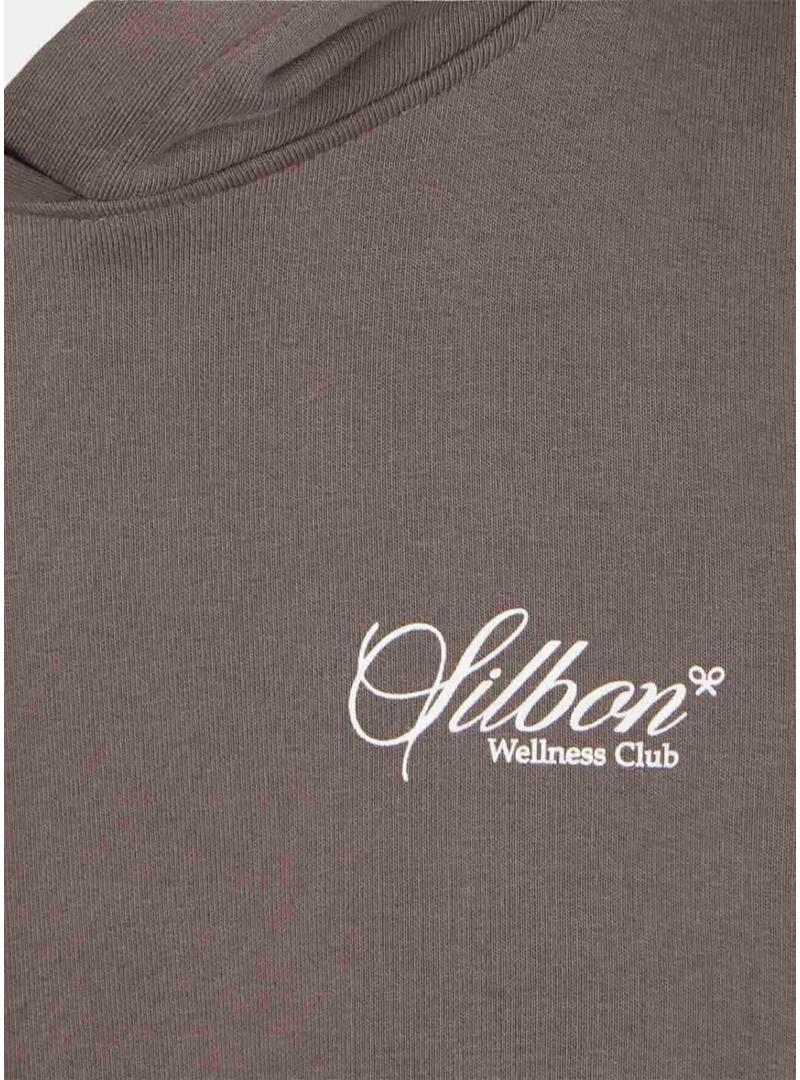 Moletom com capuz Silbon Wellness Club marrom para homem