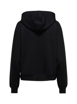 Moletom Only Alina com capuz de leopardo preto para mulher.