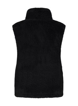 Colete Only Bari Teddy preto para mulher.