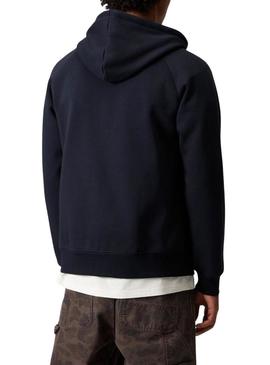 Moletom com zíper Carhartt Chase com capuz azul marinho para homens