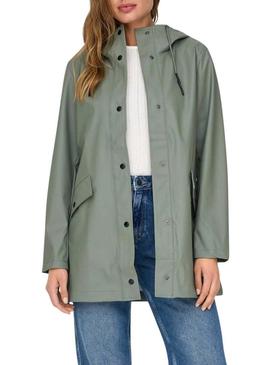 Capa de chuva Only Elisa verde para mulher.