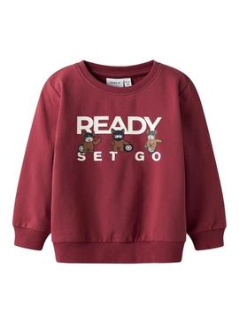 Moletom Name It Roval granate para menino.