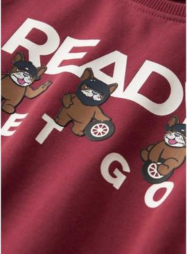 Moletom Name It Roval granate para menino.