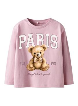 Camiseta Name It Frearaja rosa para menina