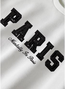 Moletom Name It Fretta Paris branco para menina.