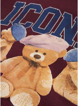 Suéter Name It Frycca granate para menina.