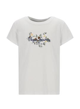 Camisa Pepe Jeans Adrine branca para menina