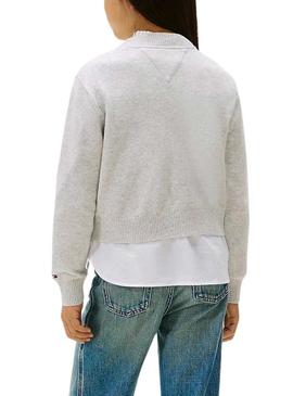 Camisola Tommy Hilfiger Class of 1985 cinza para menina