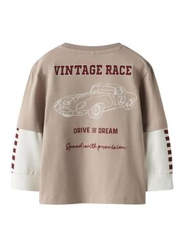 Camiseta Name It Richael bege para menino.