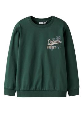 Moletom Name It Saul verde para menino.