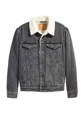 Casaca Levis Trucker Sherpa Cinza Homem