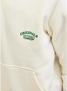 Moletom Jack and Jones Greene Branding bege para criança.