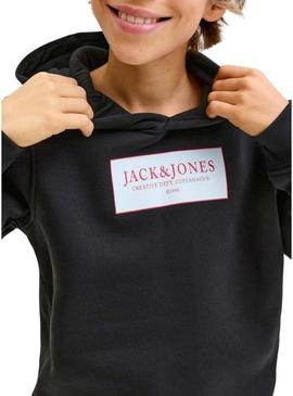 Moletom Jack and Jones Greene preto para criança.