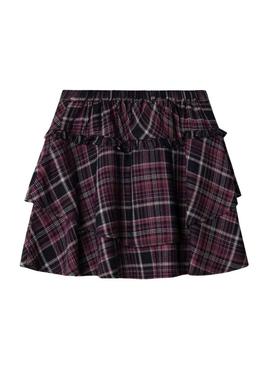 Saia Pepe Jeans Diane azul marinho e rosa para menina.