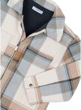 Jaqueta Mayoral xadrez bege para menino.