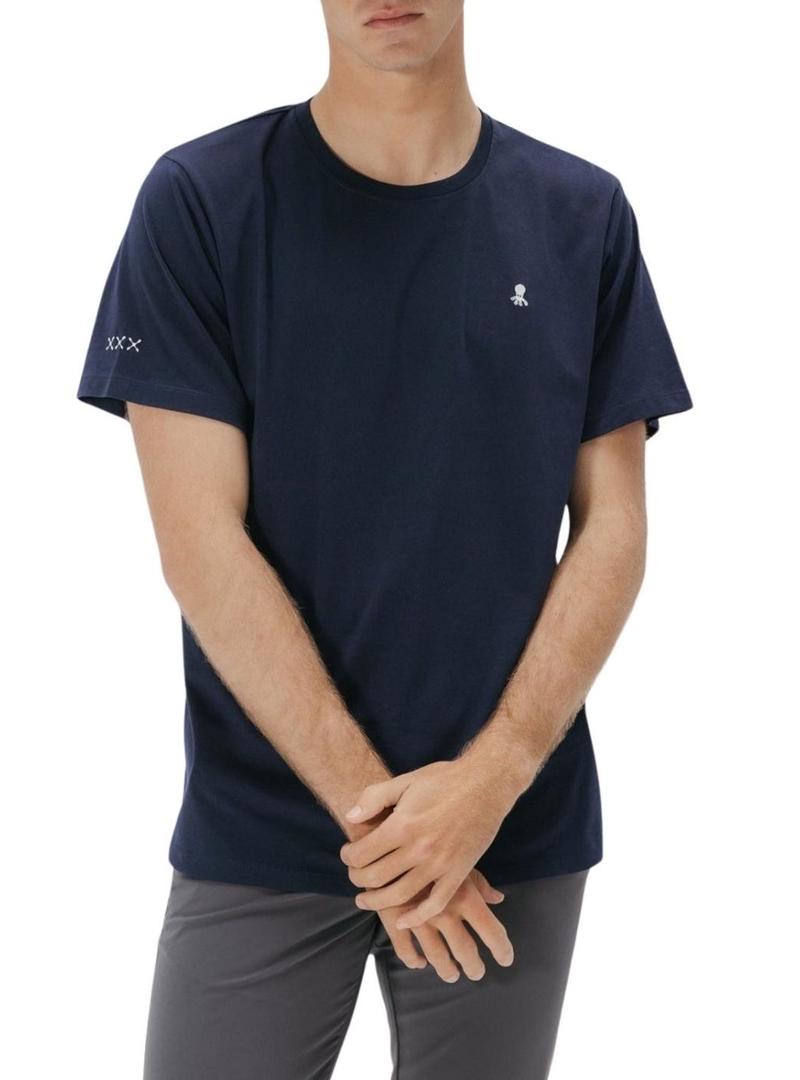 Camiseta El Pulpo básica azul marinho para homem
