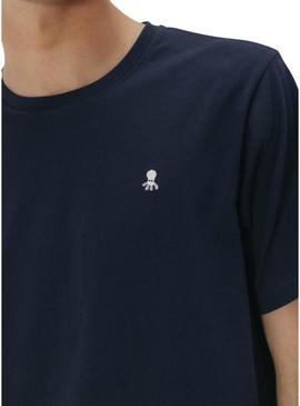 Camiseta El Pulpo básica azul marinho para homem
