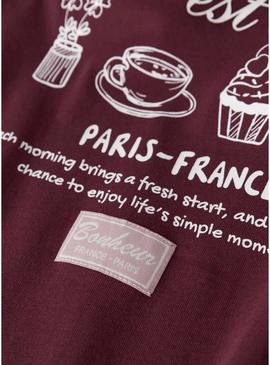 Camiseta Name It Paris grená para menina