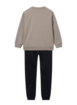Conjunto de chándal Mayoral Game bege e preto para menino.