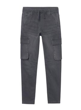 Calça cargo cinza Mayoral para menino.