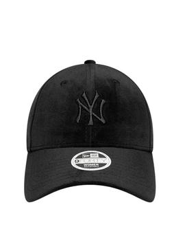 Boné New Era Velour 9FORTY New York Yankees preto para mulher.