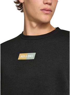 Moletom Jack and Jones Pam preto para homem.
