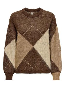 Camisola Only Noeme Jacquard tostada para mujer