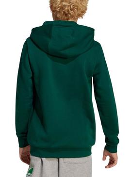 Moletom Adidas Trefoil verde para meninas e meninos