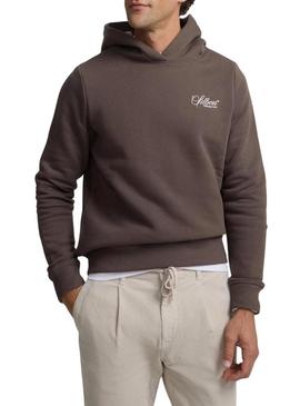 Moletom com capuz Silbon Wellness Club marrom para homem