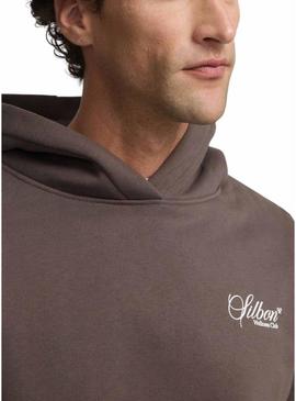 Moletom com capuz Silbon Wellness Club marrom para homem