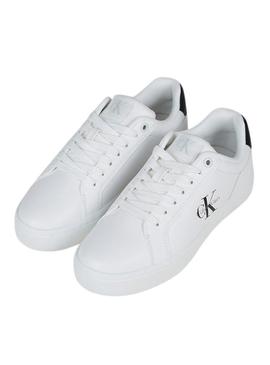 Sapatilhas Calvin Klein Jeans Classic Cupsole branco para mulher.