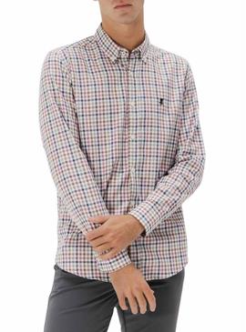 Camisa El Pulpo casual xadrez rosa para homem