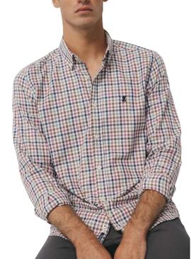 Camisa El Pulpo casual xadrez rosa para homem