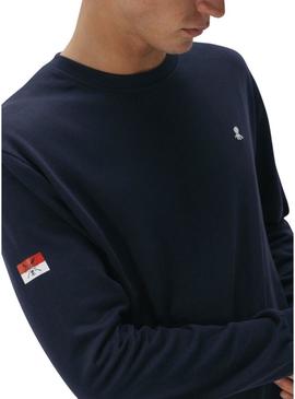 Moletom El Pulpo bordado heritage azul marinho para homem