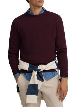 Camisola clássica granate Silbon para homem.