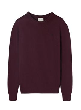 Camisola clássica granate Silbon para homem.