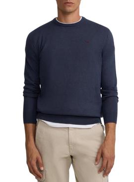 Moletom Silbon minilogo azul para homem.