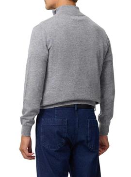 Camisola Silbon de meio zíper cinza para homem