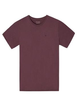 Camiseta Silbon minilogo granate para homem.