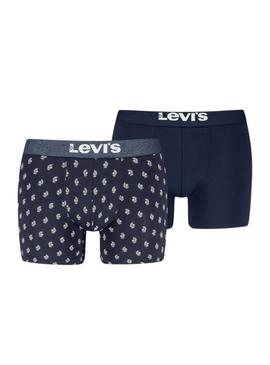 Pack 2 cuecas Levis Denim Geo marinho para homem.
